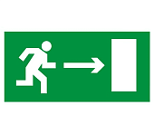 Знак "Направление к эвакуационному выходу направо" 200х100мм (лист - 2шт) TDM (кратно 2)