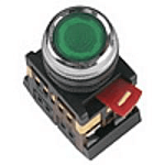 Кнопка ABLFS-22 зеленая неон кнопка пл. 1з+1р 230В BBT30-ABLFS-K06
