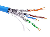Информационный кабель экранированый U/FTP 4х2 CAT6A, LSZH, синий (кратно 500)