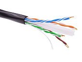 Информационный кабель неэкранированый U/UTP 4х2 CAT6A, PE, чёрный (кратно 500)
