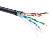 F/UTP 4х2 CAT5E, PE, чёрный Информационный кабель экранированный (кратно 305)