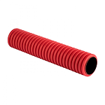 Труба гофрированная двустенная жесткая ПНД d125 6м (36м/уп.) красная, EKF PROxima (кратно 36)