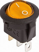 Клавишный переключатель круглый MIRS-101-3-Y желтый с подсветкой 2 положения 1з TDM