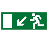 Знак "Направление к эвакуационному выходу налево вниз" 350х124мм для ССА (лист - 2шт) TDM SQ0817-0062 (кратно 2)