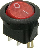 Клавишный переключатель круглый MIRS-101-3-R красный с подсветкой 2 положения 1з TDM