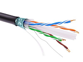 Информационный кабель экранированый F/UTP 4х2 CAT6, PE, чёрный (кратно 305)