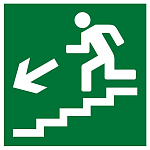 Знак "Направление к эвакуационному выходу (по лестнице налево вниз)" 150х150мм (лист - 2шт) TDM SQ0817-0046 (кратно 2)