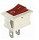 Клавишный переключатель YL-211-04 белый корпус красная клавиша 2 положения 1з TDM SQ0703-0022